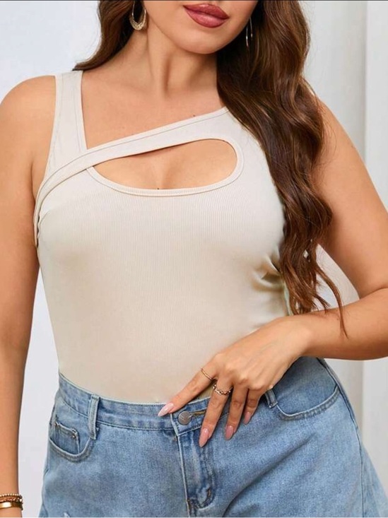 Tops - Women’s Cut-out Tank Top - Cream